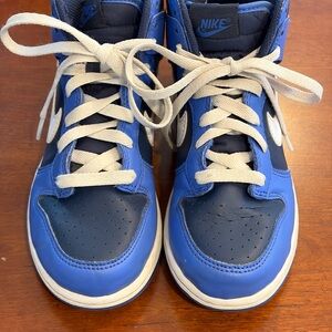 Nike Kids Blue and Navy High-Top Sneakers